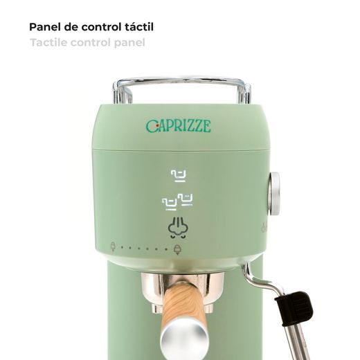 Cafetera Express Kai 1400W 20 Bares con Vaporizador y Espumador USB, Verde Mate