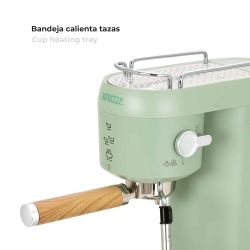 Cafetera Express Kai 1400W 20 Bares con Vaporizador y Espumador USB, Verde Mate