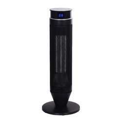 Calefactor cerámico oscilante 2000 W, 12 x 12 x 53 cm, de pvc en negro | Colección Swing Black