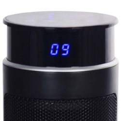 Calefactor cerámico oscilante 2000 W, 12 x 12 x 53 cm, de pvc en negro | Colección Swing Black