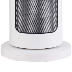 Scaldafreddo elettrico a ceramica oscillante 2000 W, 18 x 18 x 53 cm, in PVC bianco | Collezione Silent