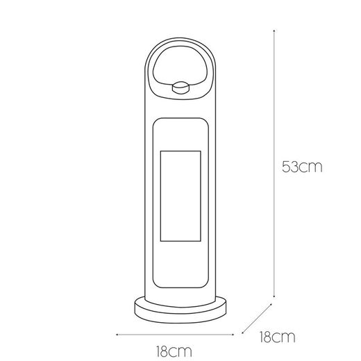 Scaldafreddo elettrico a ceramica oscillante 2000 W, 18 x 18 x 53 cm, in PVC bianco | Collezione Silent