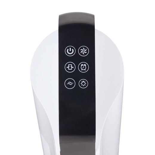 Calefactor cerámico oscilante 2000 W, 31 x 31 x 89 cm, de pvc en blanco | Colección Touch Screen