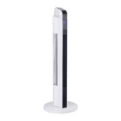 Calefactor cerámico oscilante 2000 W, 31 x 31 x 89 cm, de pvc en blanco | Colección Touch Screen