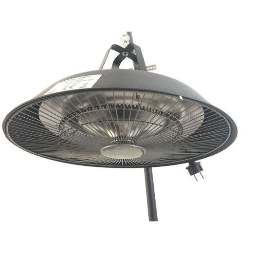 Calefactor colgante de infrarrojos para interior y exterior 1500 W, 42,5 x 42,5 x 12 cm, de aluminio en negro | Colección Standard Design