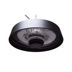 Riscaldatore a infrarossi da appendere per interni ed esterni 2000 W, 48,5 x 48,5 x 21,6 cm, in alluminio nero | Collezione Top Design