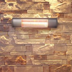 Riscaldatore elettrico a infrarossi 1500 W, 53,5 x 16 x 11,5 cm, in alluminio grigio | Collezione Golden Tube