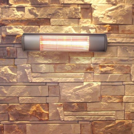 Riscaldatore elettrico a infrarossi 1500 W, 53,5 x 16 x 11,5 cm, in alluminio grigio | Collezione Golden Tube