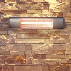 Riscaldatore elettrico a infrarossi 2000 W, 71,5 x 16 x 11,5 cm, in alluminio grigio | Collezione Golden Tube