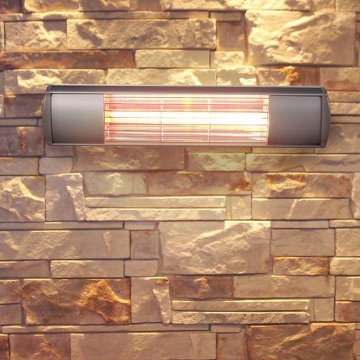 Riscaldatore elettrico a infrarossi 2000 W, 71,5 x 16 x 11,5 cm, in alluminio grigio | Collezione Golden Tube
