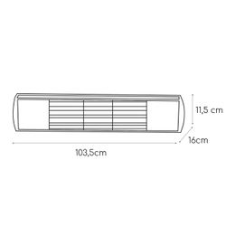 Radiateur Électrique Mural Kekai Golden Tube 103,5x16x11,5 cm Infrarouges Halogènes 3000W