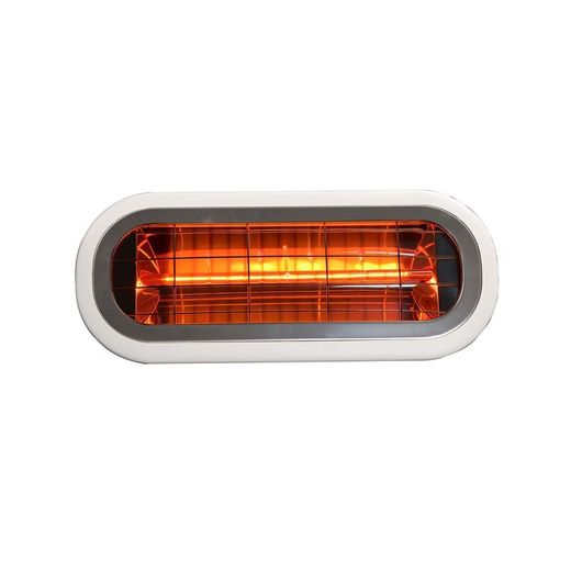 Riscaldatore elettrico a infrarossi per esterni, da parete o soffitto 2000 W, 46 x 19 x 7,5 cm, in metallo bianco | Collezione Top Design