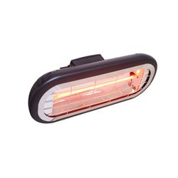 Riscaldatore elettrico a infrarossi per esterni, da soffitto o parete 2000 W, 46 x 19 x 7,5 cm, in metallo nero | Collezione Top Design