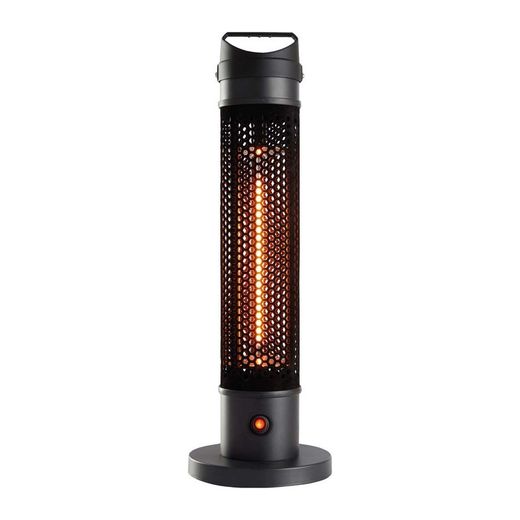 Riscaldatore elettrico portatile a infrarossi 1000 W, 20 x 20 x 61 cm, in alluminio nero | Collezione In & Out