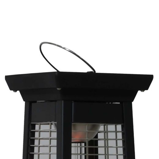 Scaldacqua elettrico portatile a infrarossi 2000 W, 20 x 20 x 78 cm, in alluminio nero | Collezione Volcano