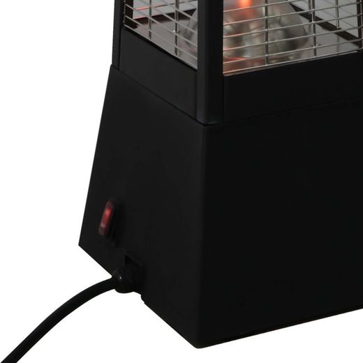Scaldacqua elettrico portatile a infrarossi 2000 W, 20 x 20 x 78 cm, in alluminio nero | Collezione Volcano