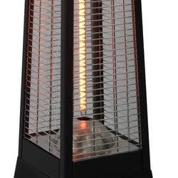 Scaldacqua elettrico portatile a infrarossi 2000 W, 20 x 20 x 78 cm, in alluminio nero | Collezione Volcano
