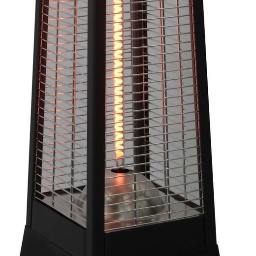 Scaldacqua elettrico portatile a infrarossi 2000 W, 20 x 20 x 78 cm, in alluminio nero | Collezione Volcano
