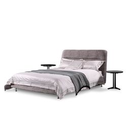 Cama, 150  x  200 cm, tapizada gris  |  Colección TROMSO