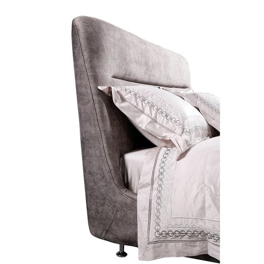 Cama, 150  x  200 cm, tapizada gris  |  Colección TROMSO