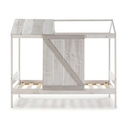 Letto a cabina, 197,6 x 101,7 x 174,8 cm, in legno di pino bianco e grigio | Collezione Nanuc