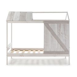 Letto a cabina, 197,6 x 101,7 x 174,8 cm, in legno di pino bianco e grigio | Collezione Nanuc
