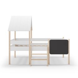 Cama cabaña, 202 x 110 x 150 cm, de madera en blanco | Colección Mint