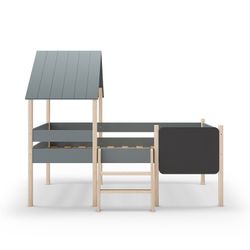 Letto a castello in legno, 202 x 110 x 150 cm, colore verde | Collezione Mint