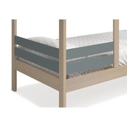 Letto capanna, 204,9 x 105 x 147 cm, in legno di pino naturale e grigio | Collezione Angel