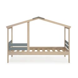 Letto capanna, 204,9 x 105 x 147 cm, in legno di pino naturale e grigio | Collezione Angel