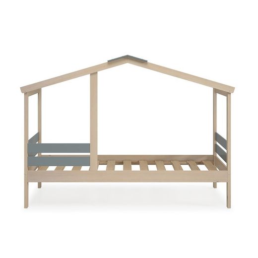 Letto capanna, 204,9 x 105 x 147 cm, in legno di pino naturale e grigio | Collezione Angel