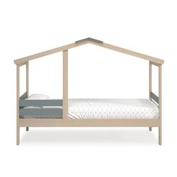 Letto capanna, 204,9 x 105 x 147 cm, in legno di pino naturale e grigio | Collezione Angel