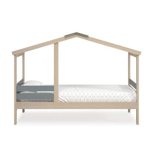 Letto capanna, 204,9 x 105 x 147 cm, in legno di pino naturale e grigio | Collezione Angel