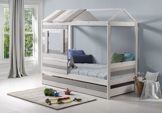 Letto cabina, 206 x 102 x 181,5 cm, in legno multicolore | Collezione Sia