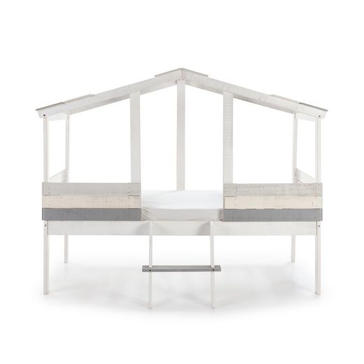 Letto cabina, 206 x 131 x 165 cm, in legno bianco e grigio | Collezione Ulises