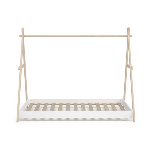 Letto a cabina, 209,4 x 104,5 x 160 cm, in legno di pino bianco e naturale | Collezione Trufa