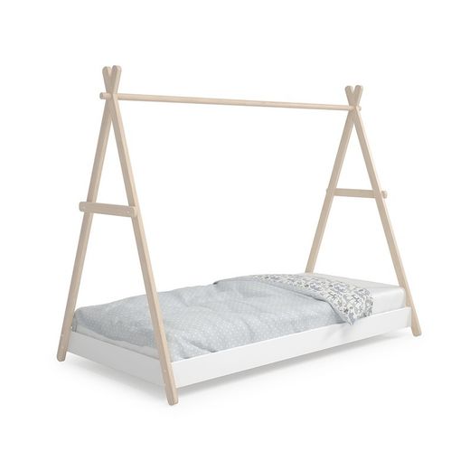 Letto a cabina, 209,4 x 104,5 x 160 cm, in legno di pino bianco e naturale | Collezione Trufa