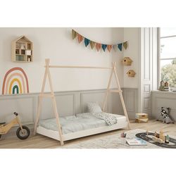 Letto a cabina, 209,4 x 104,5 x 160 cm, in legno di pino bianco e naturale | Collezione Trufa