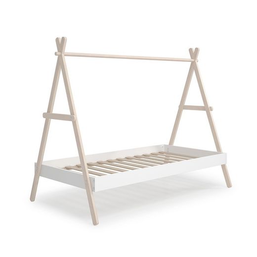 Letto a cabina, 209,4 x 104,5 x 160 cm, in legno di pino bianco e naturale | Collezione Trufa