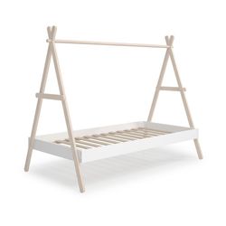 Letto a cabina, 209,4 x 104,5 x 160 cm, in legno di pino bianco e naturale | Collezione Trufa