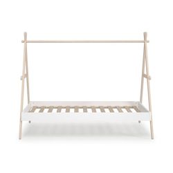 Letto a cabina, 209,4 x 104,5 x 160 cm, in legno di pino bianco e naturale | Collezione Trufa