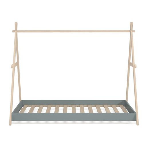 Letto a capanna, 209,4 x 104,5 x 160 cm, in legno di pino verde e naturale | Collezione Trufa