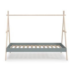 Letto a capanna, 209,4 x 104,5 x 160 cm, in legno di pino verde e naturale | Collezione Trufa