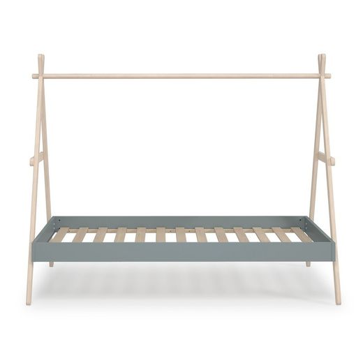 Letto a capanna, 209,4 x 104,5 x 160 cm, in legno di pino verde e naturale | Collezione Trufa