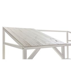 Cama cabaña, 210 x 99,1 x 161,9 cm, de madera de pino en blanco  | Colección Amon