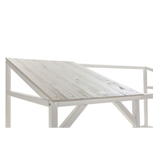 Cama cabaña, 210 x 99,1 x 161,9 cm, de madera de pino en blanco  | Colección Amon