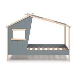 Letto a casetta, 215,4 x 103 x 158,5 cm, in legno verde e naturale | Collezione Luba