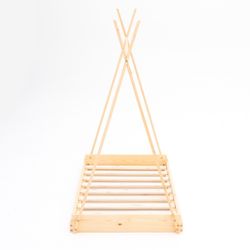 Letto a capanna, 75 x 150,5 x 138 cm, in legno di pino naturale | Collezione Tipi Dreams