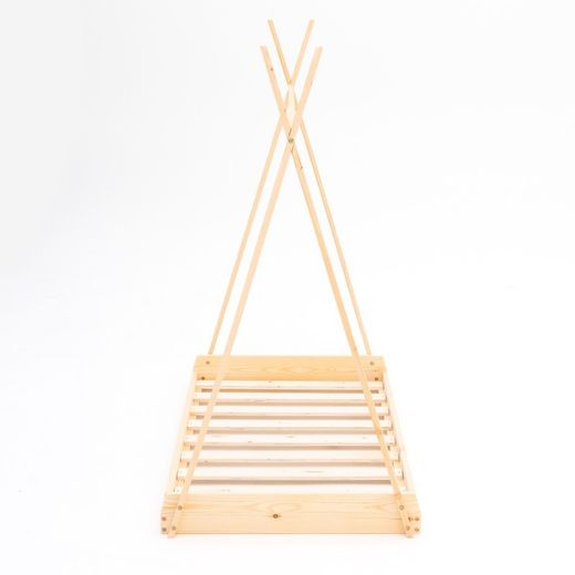 Letto a capanna, 75 x 150,5 x 138 cm, in legno di pino naturale | Collezione Tipi Dreams