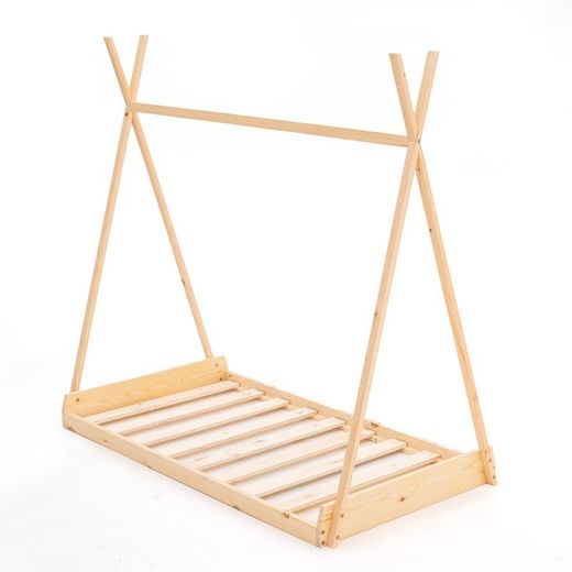 Letto a capanna, 75 x 150,5 x 138 cm, in legno di pino naturale | Collezione Tipi Dreams